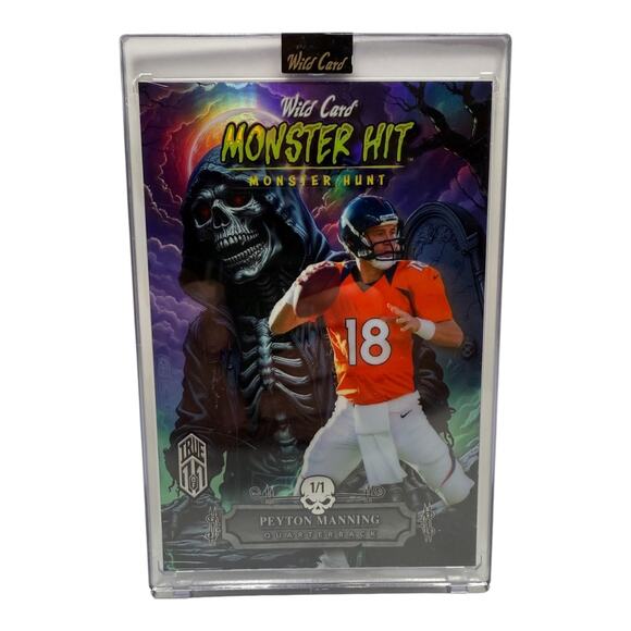 Peyton Manning True 1/1 MAMMOTH MONSTER HIT 2025 Wild Card Haunted Hits 4x6 - Picture 1 of 2
